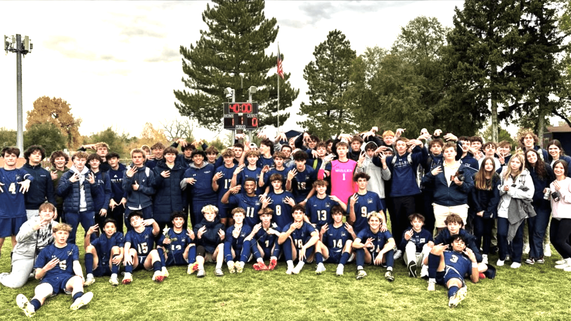 Mullen Boys Soccer Second Round Result with fans