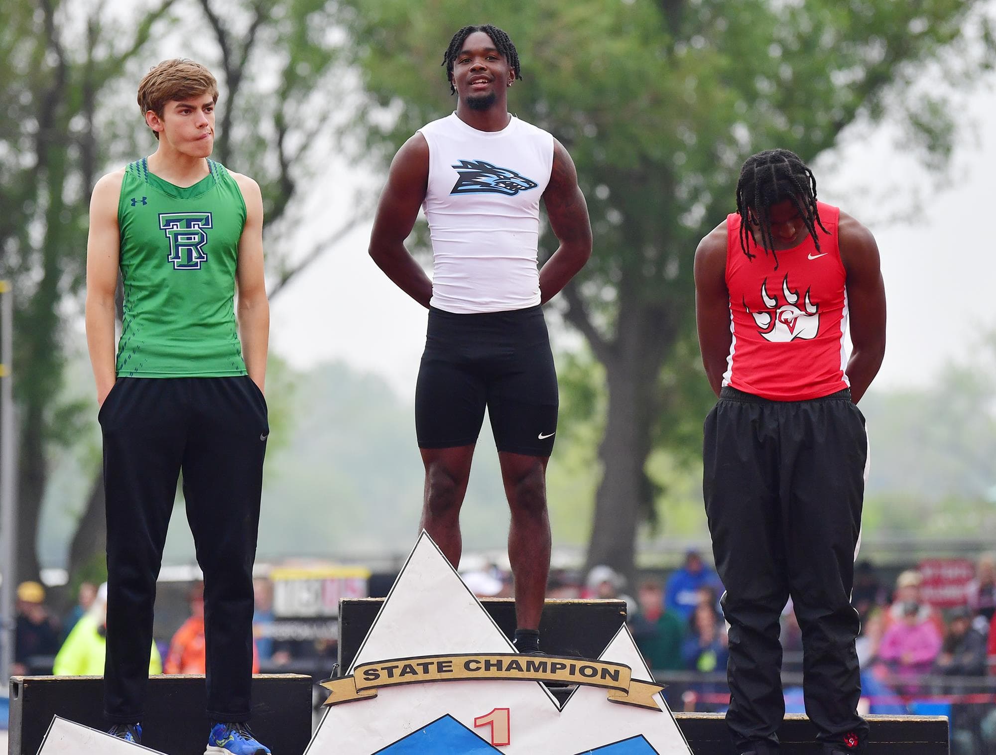 Boys 5A Track long jump podium