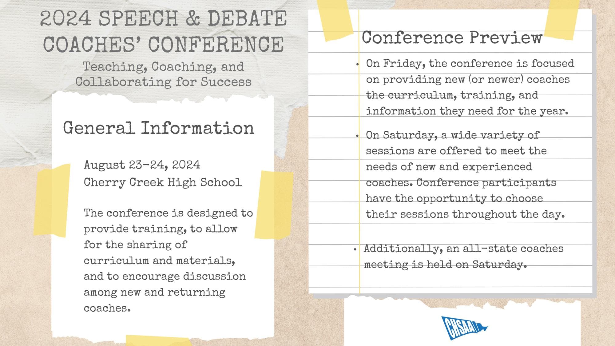 Speech and Debate Coaches Conference