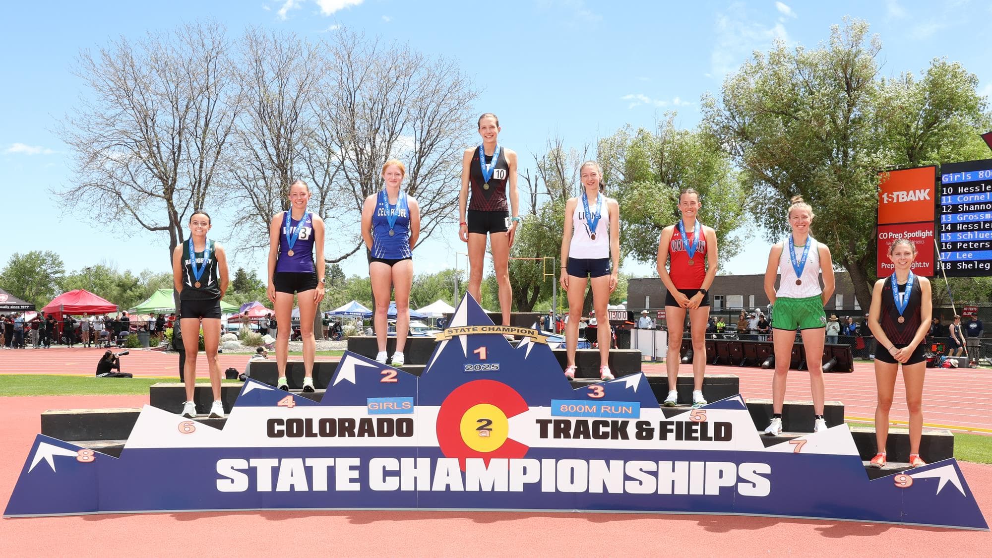 2025 3A Girls 800m Podium