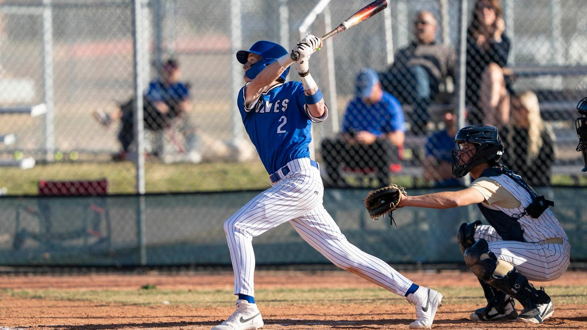 Chase Chapman of Grandview swinging a baseball bat