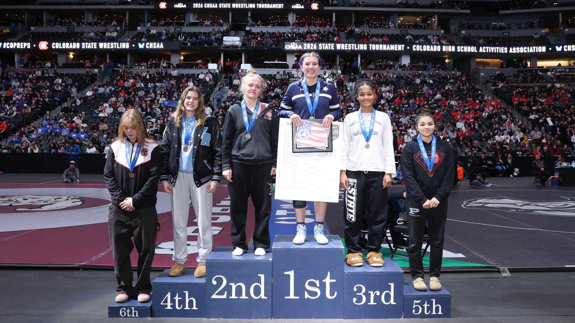 2026 Girls Wrestling State Championship - Podium Shot