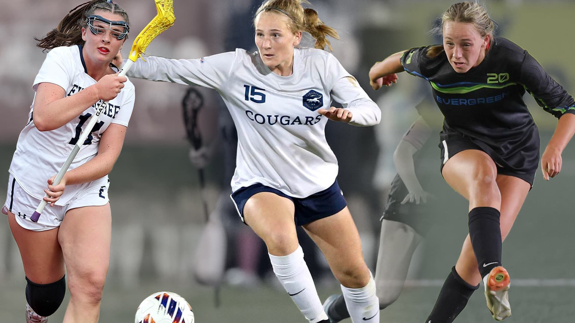 Evergreen players of the year Ryn Gardner, Nadia Leunig and Gianna Weiner