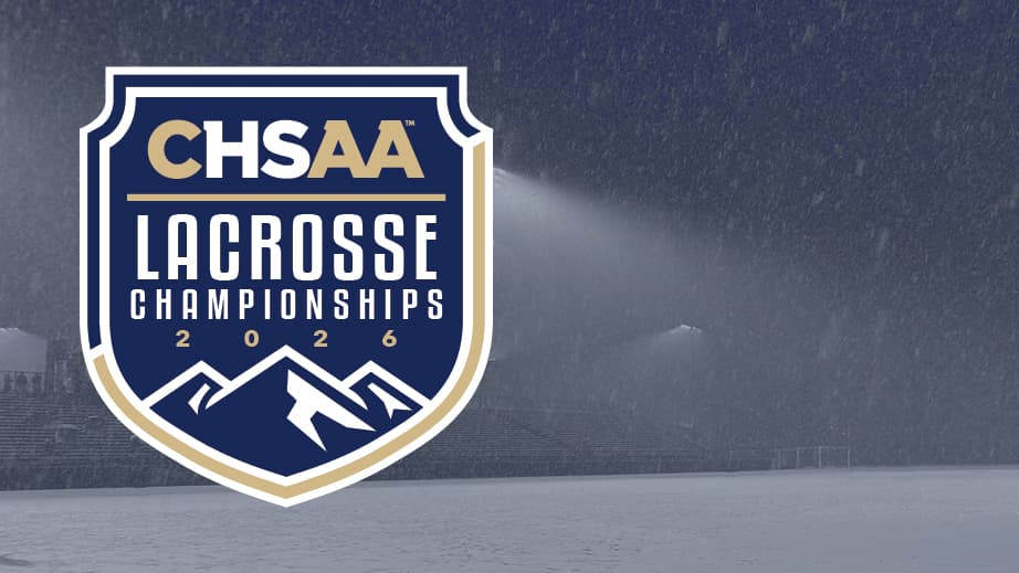 Girls Lacrosse Tournament Logo on snowy stadium background