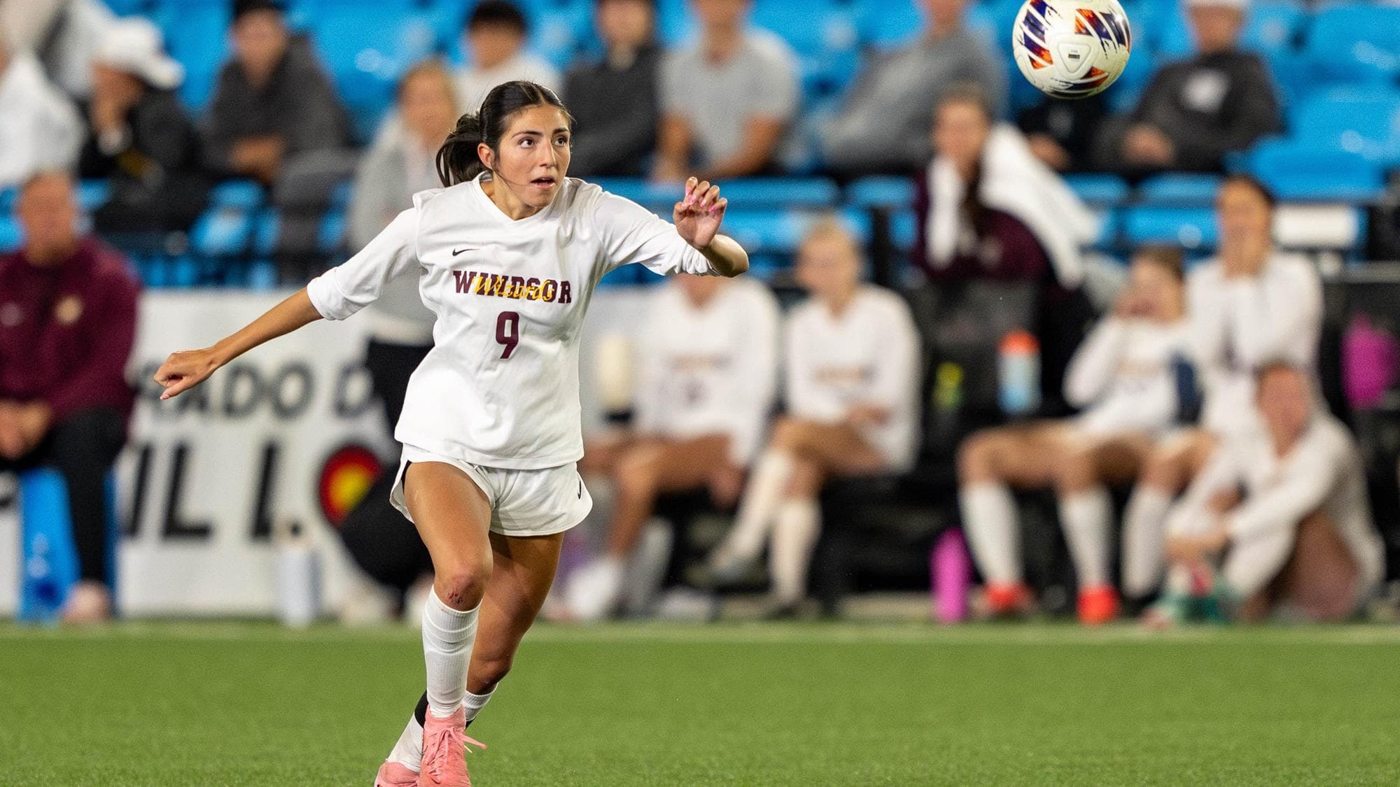 Braely Martinez of Windsor focuses on the soccer ball