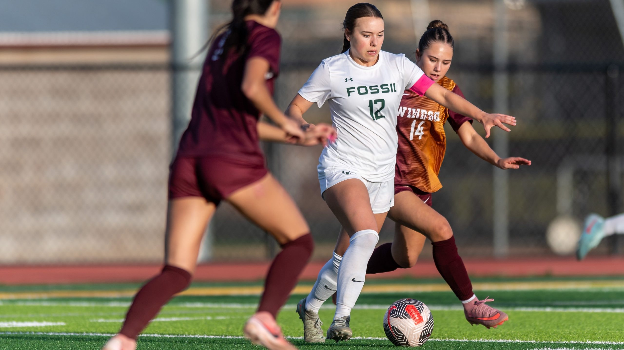 Reese Morgan of Fossil Ridge playing soccer