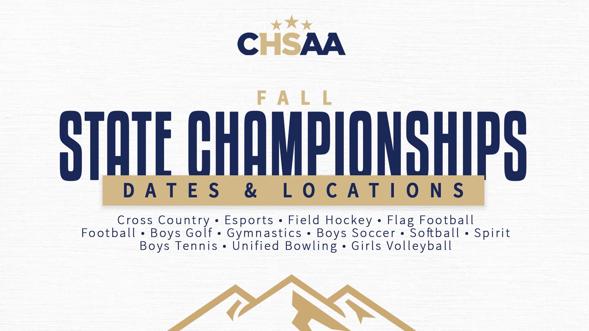 Fall Championships Dates and Locations